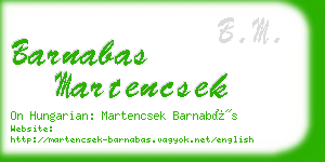 barnabas martencsek business card